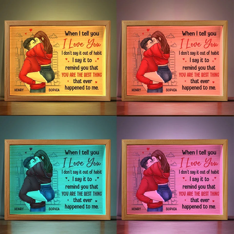You Are The Best Thing - Couple Personalized Custom Frame Light Box - Gift For Husband Wife, Anniversary