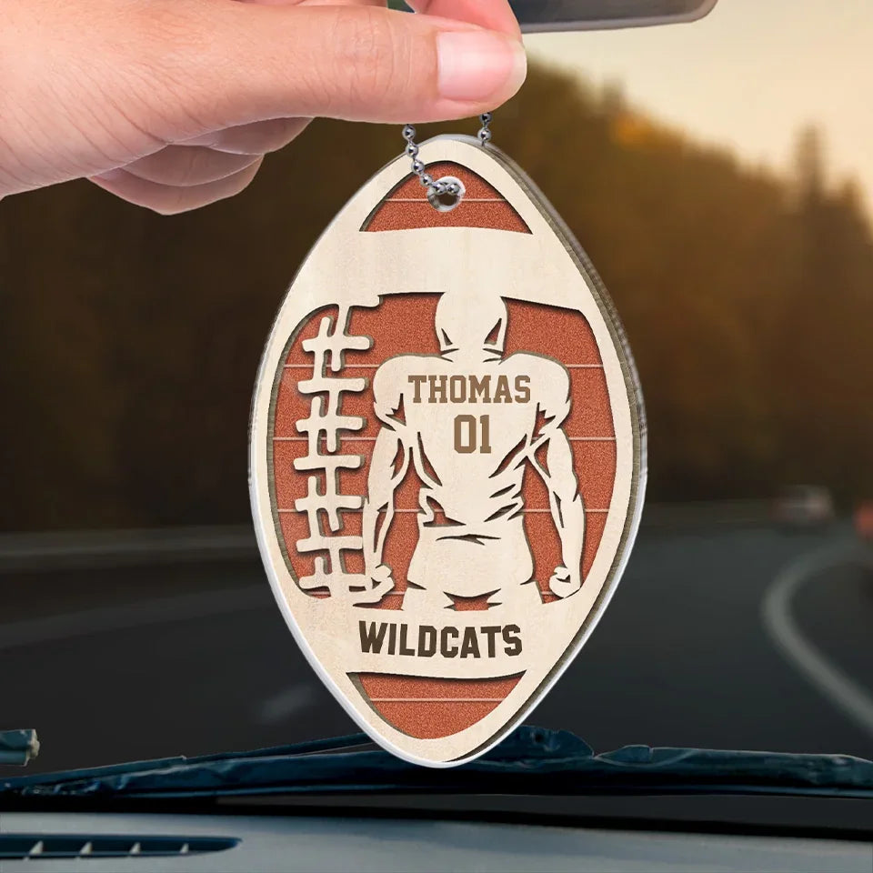 Life’s A Game, Football Is Serious - Personalized Custom Car Ornament - Acrylic Custom Shaped - Gift For Sport Lovers, Sport Players