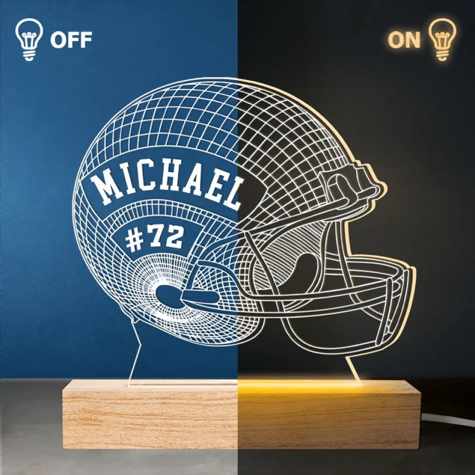 Play With Heart, Win With Pride - Personalized Custom Shaped 3D LED Light - Gift For Sport Lovers, Sport Players