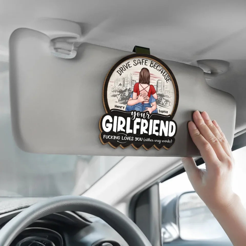 Careful On The Road, You’re My Everything - Couple Personalized Custom Car Visor Clip - Gift For Husband Wife, Anniversary