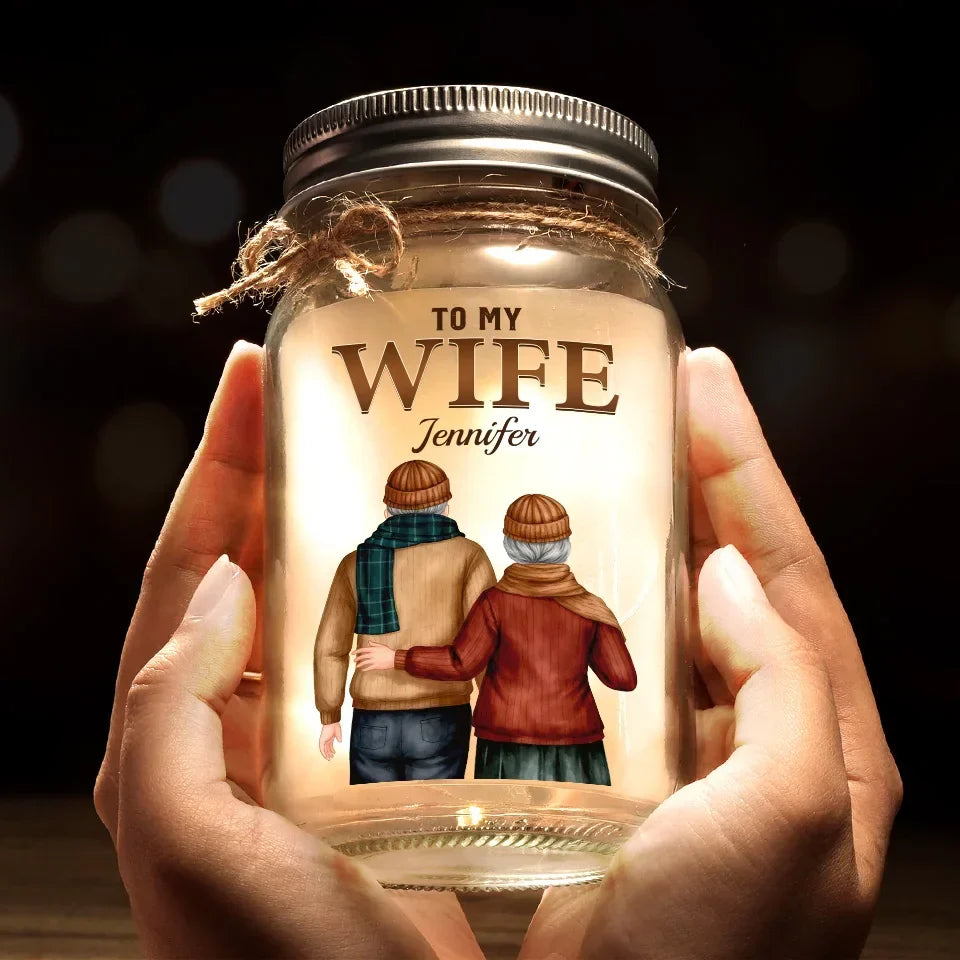 Being With You Is My Greatest Happiness - Couple Personalized Custom Mason Jar Light - Gift For Couple, Husband Wife, Anniversary