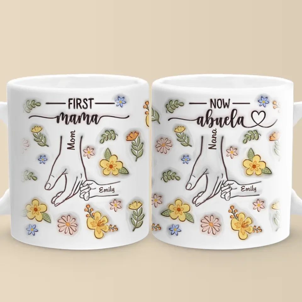 A Grandma’s Love Knows No Bounds - Family Personalized Custom 3D Inflated Effect Printed Mug - Gift For Mom, Grandma