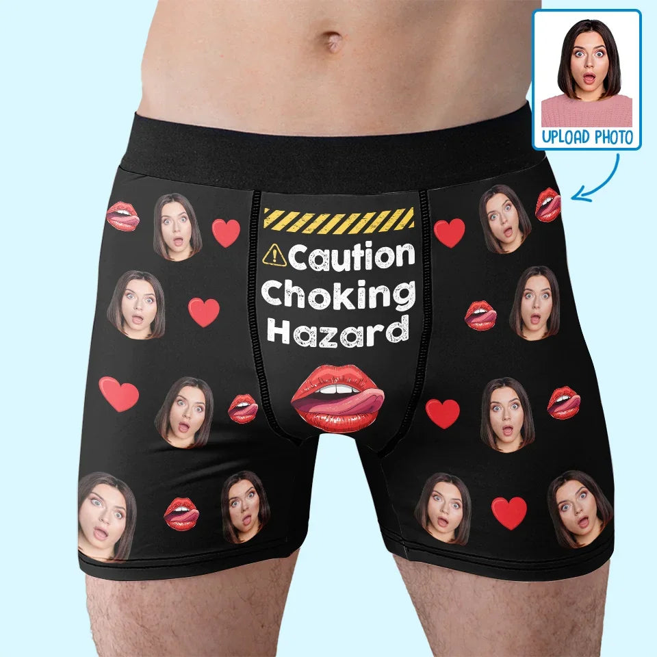 Custom Photo The Melody Of Your Laugh Is My Favorite Tune - Couple Personalized Custom Boxer Briefs, Men's Boxers - Gift For Husband Wife, Anniversary