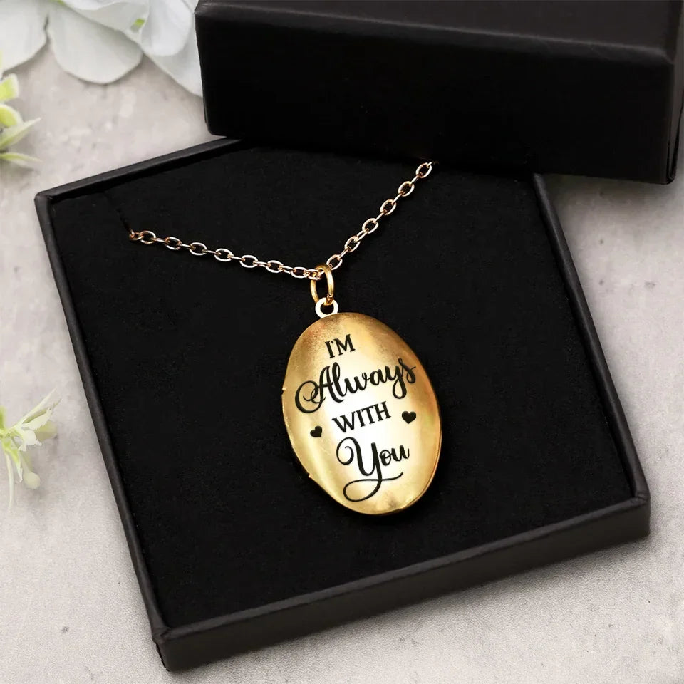 In Our Hearts, You’ll Live Forever - Memorial Personalized Custom Locket Necklace - Sympathy Gift For Family Members