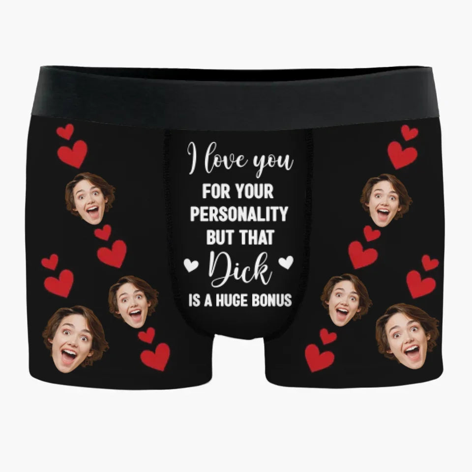 Custom Photo When I Look At You, I Am Home - Couple Personalized Custom Boxer Briefs, Men's Boxers - Gift For Husband Wife, Anniversary