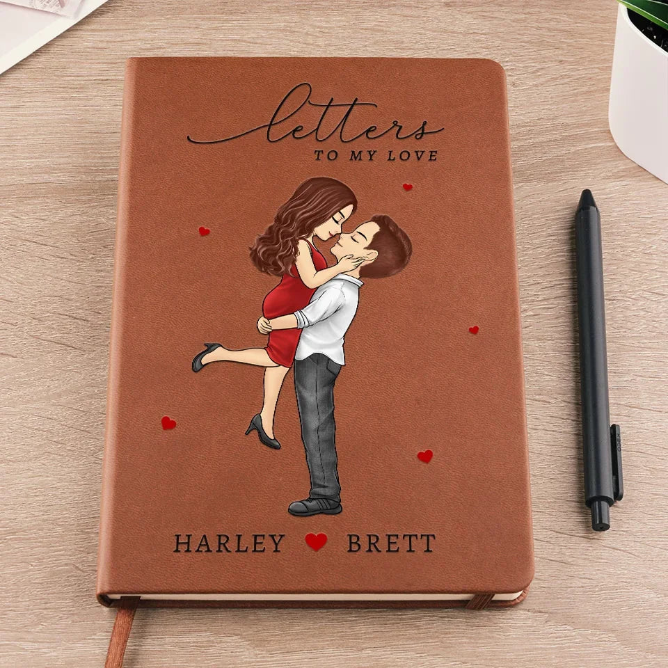 Letters To My Husband - Couple Personalized Custom Leather Journal - Gift For Husband Wife, Anniversary
