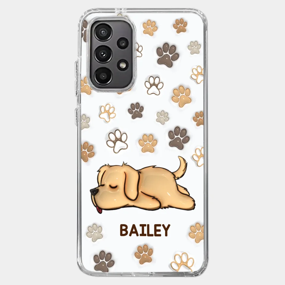 Pets Leave Paw Prints On Our Hearts - Dog & Cat Personalized Custom 3D Inflated Effect Printed Clear Phone Case - Gift For Pet Owners, Pet Lovers