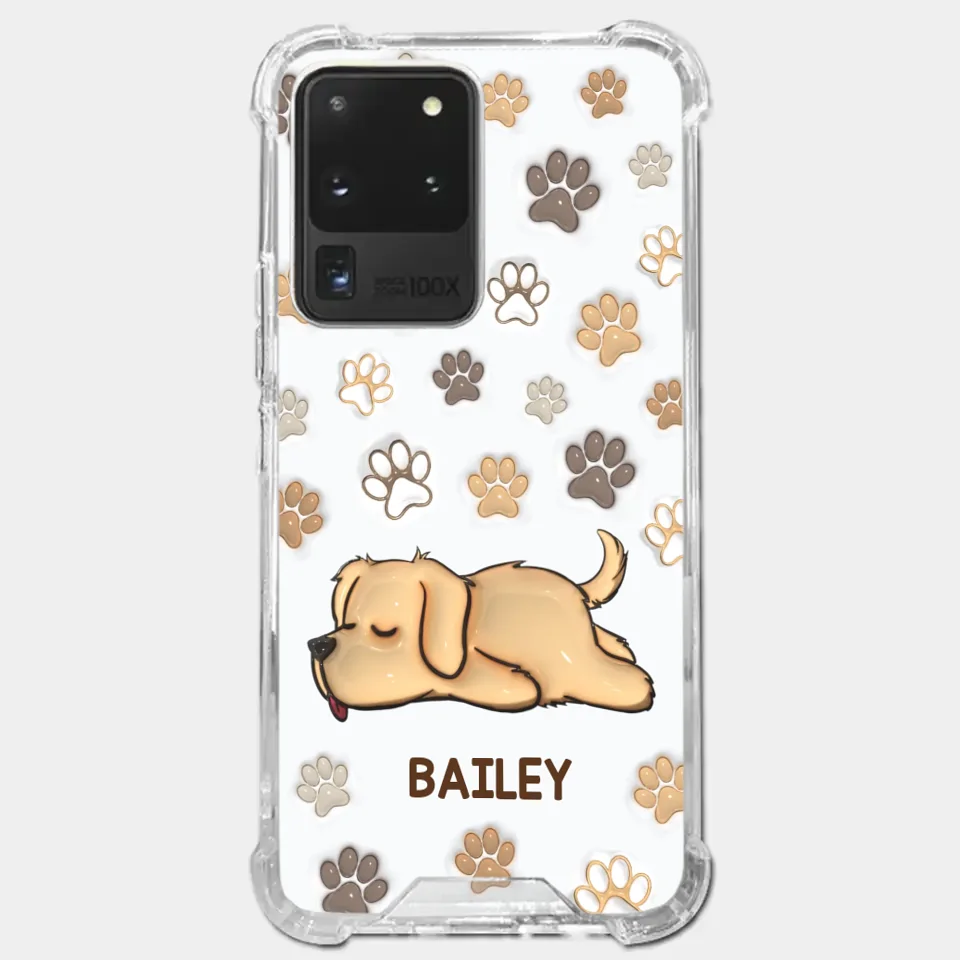 Pets Leave Paw Prints On Our Hearts - Dog & Cat Personalized Custom 3D Inflated Effect Printed Clear Phone Case - Gift For Pet Owners, Pet Lovers