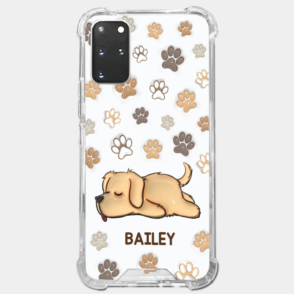 Pets Leave Paw Prints On Our Hearts - Dog & Cat Personalized Custom 3D Inflated Effect Printed Clear Phone Case - Gift For Pet Owners, Pet Lovers