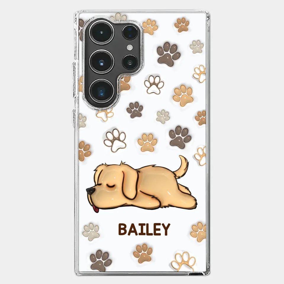 Pets Leave Paw Prints On Our Hearts - Dog & Cat Personalized Custom 3D Inflated Effect Printed Clear Phone Case - Gift For Pet Owners, Pet Lovers