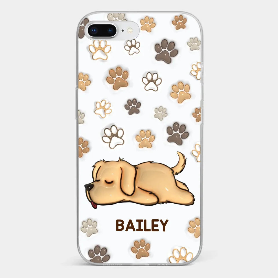Pets Leave Paw Prints On Our Hearts - Dog & Cat Personalized Custom 3D Inflated Effect Printed Clear Phone Case - Gift For Pet Owners, Pet Lovers