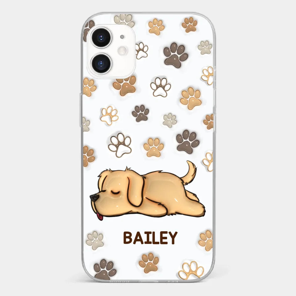Pets Leave Paw Prints On Our Hearts - Dog & Cat Personalized Custom 3D Inflated Effect Printed Clear Phone Case - Gift For Pet Owners, Pet Lovers