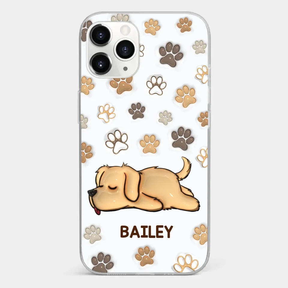 Pets Leave Paw Prints On Our Hearts - Dog & Cat Personalized Custom 3D Inflated Effect Printed Clear Phone Case - Gift For Pet Owners, Pet Lovers