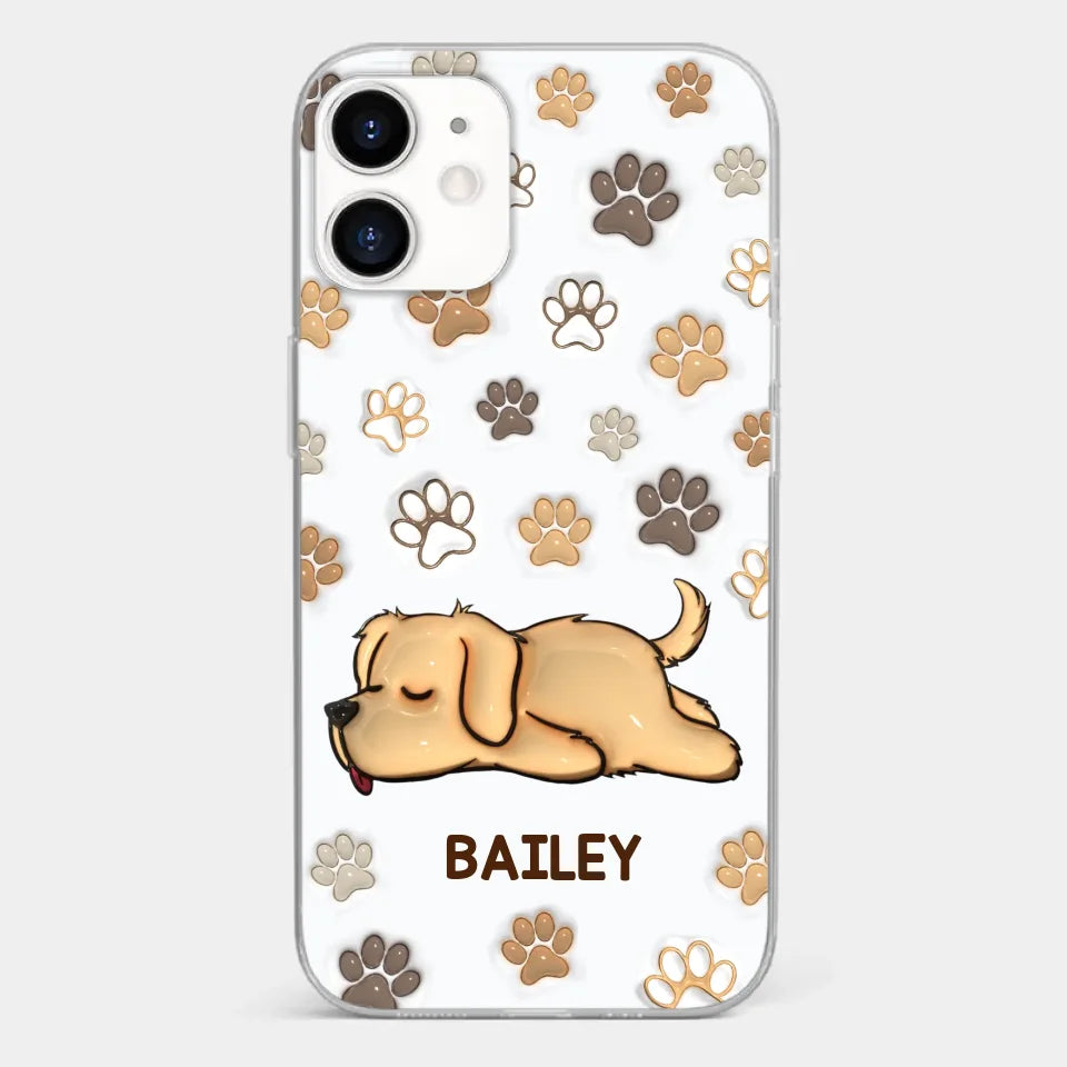 Pets Leave Paw Prints On Our Hearts - Dog & Cat Personalized Custom 3D Inflated Effect Printed Clear Phone Case - Gift For Pet Owners, Pet Lovers