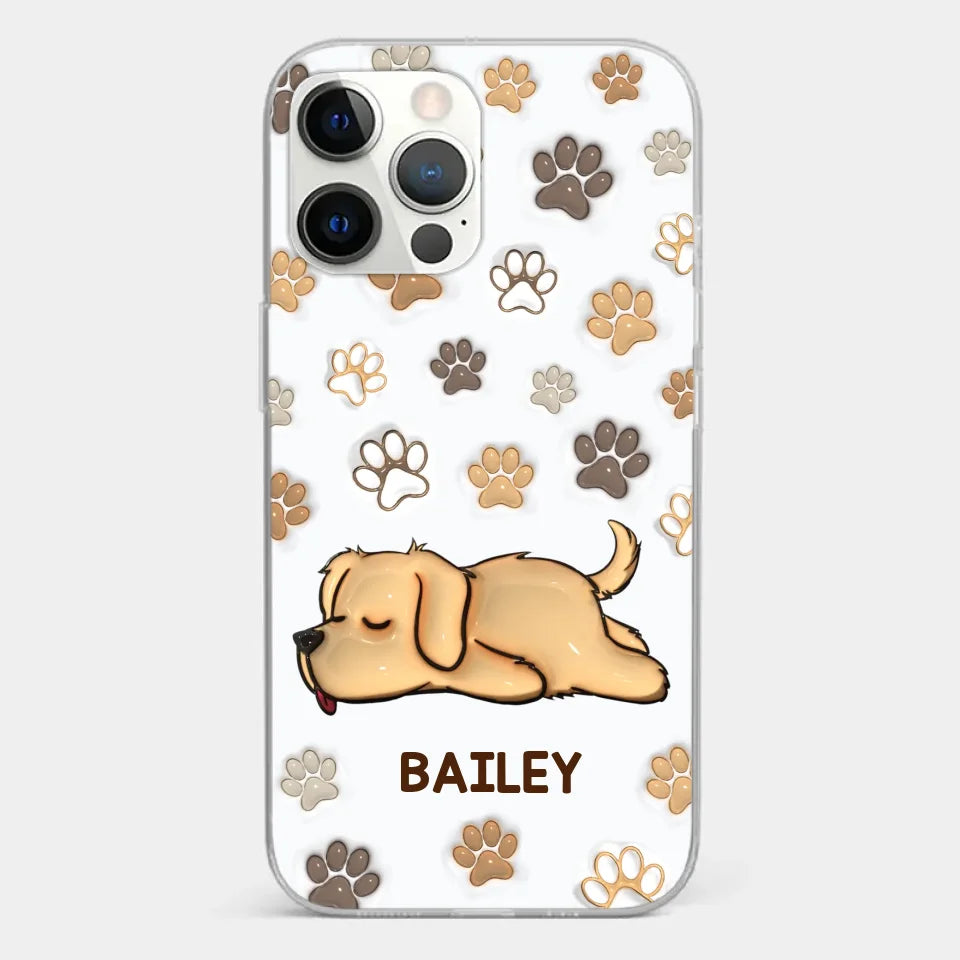 Pets Leave Paw Prints On Our Hearts - Dog & Cat Personalized Custom 3D Inflated Effect Printed Clear Phone Case - Gift For Pet Owners, Pet Lovers