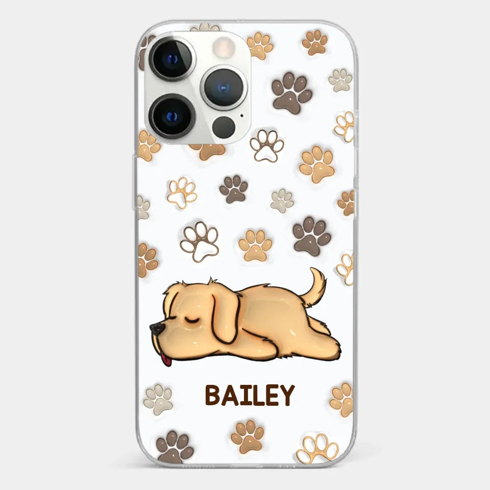 Pets Leave Paw Prints On Our Hearts - Dog & Cat Personalized Custom 3D Inflated Effect Printed Clear Phone Case - Gift For Pet Owners, Pet Lovers