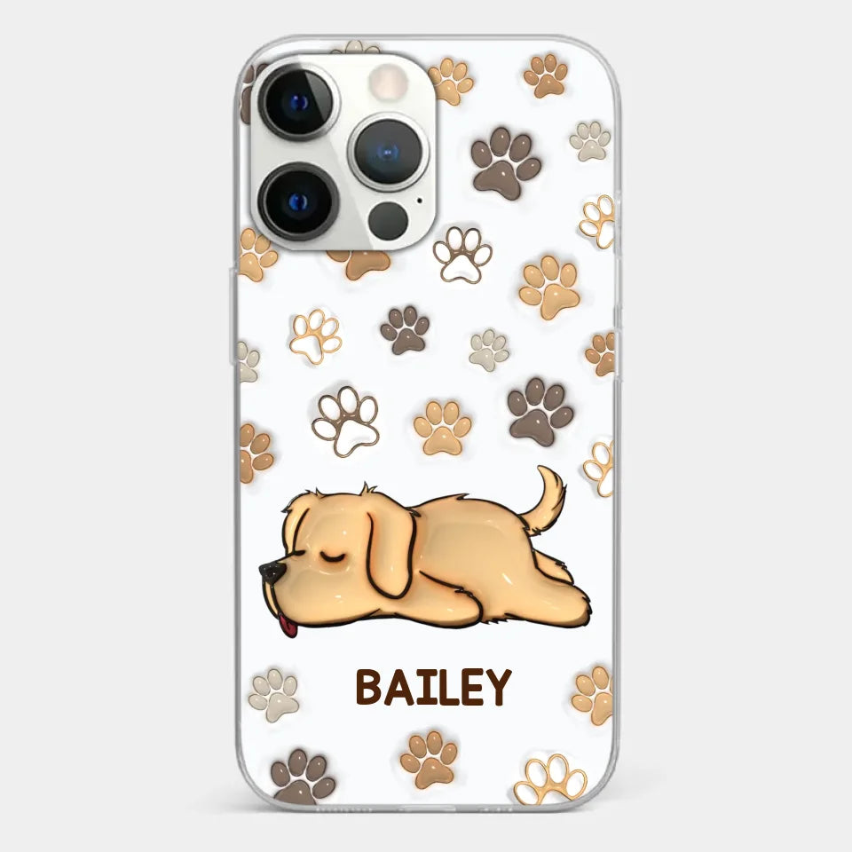Pets Leave Paw Prints On Our Hearts - Dog & Cat Personalized Custom 3D Inflated Effect Printed Clear Phone Case - Gift For Pet Owners, Pet Lovers