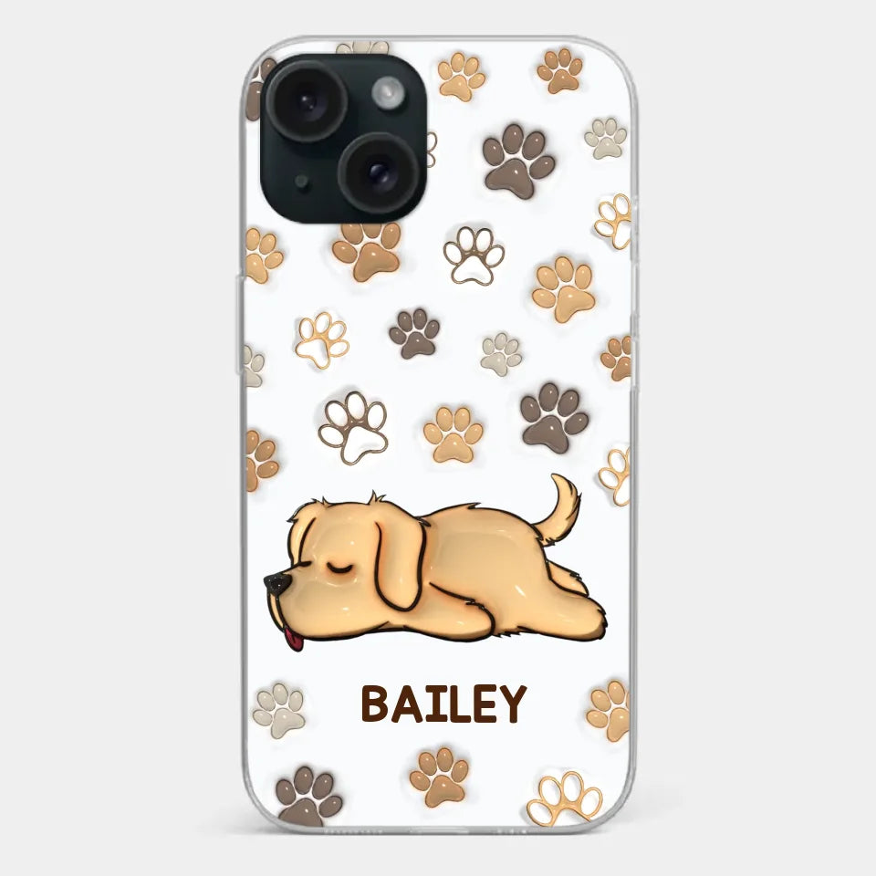 Pets Leave Paw Prints On Our Hearts - Dog & Cat Personalized Custom 3D Inflated Effect Printed Clear Phone Case - Gift For Pet Owners, Pet Lovers
