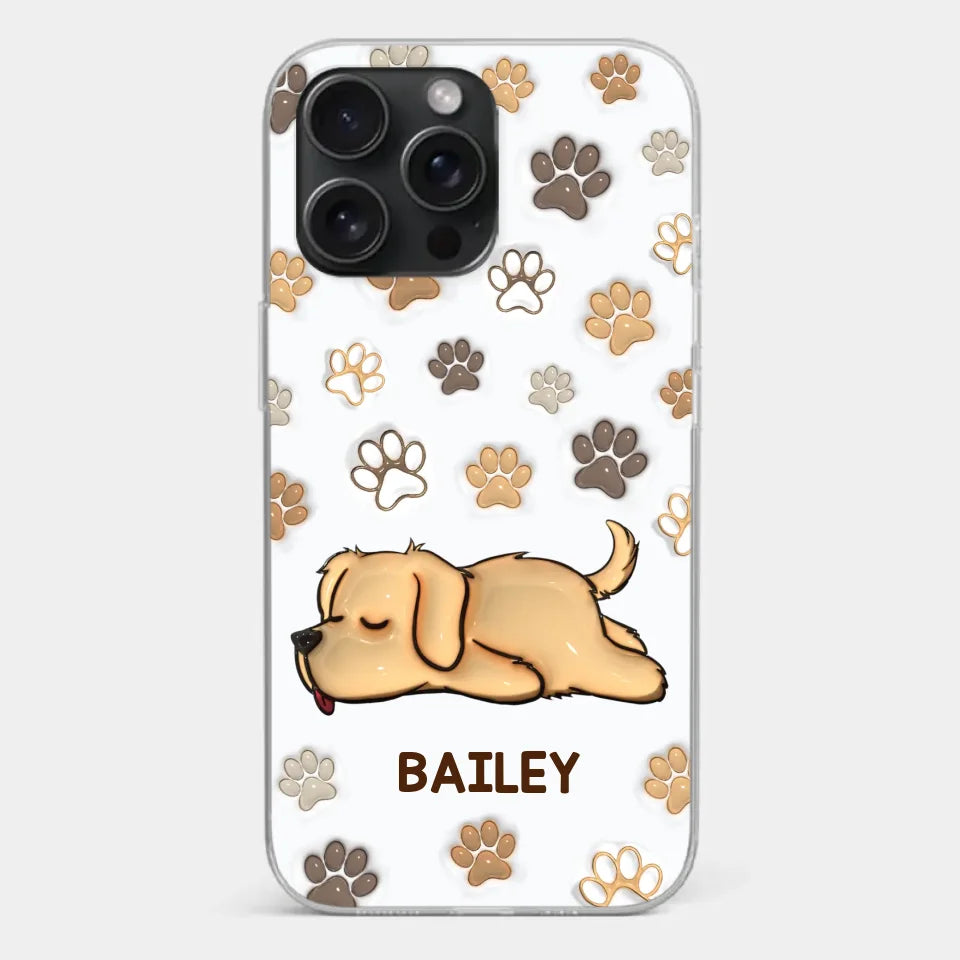 Pets Leave Paw Prints On Our Hearts - Dog & Cat Personalized Custom 3D Inflated Effect Printed Clear Phone Case - Gift For Pet Owners, Pet Lovers