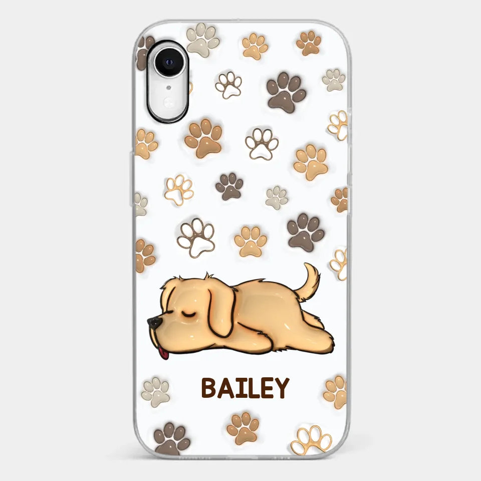 Pets Leave Paw Prints On Our Hearts - Dog & Cat Personalized Custom 3D Inflated Effect Printed Clear Phone Case - Gift For Pet Owners, Pet Lovers