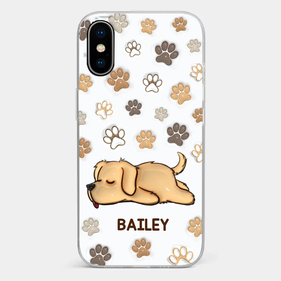 Pets Leave Paw Prints On Our Hearts - Dog & Cat Personalized Custom 3D Inflated Effect Printed Clear Phone Case - Gift For Pet Owners, Pet Lovers
