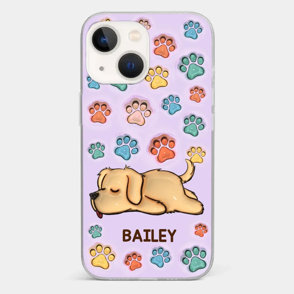 I Love My Pets - Dog & Cat Personalized Custom 3D Inflated Effect Printed Clear Phone Case - Gift For Pet Owners, Pet Lovers