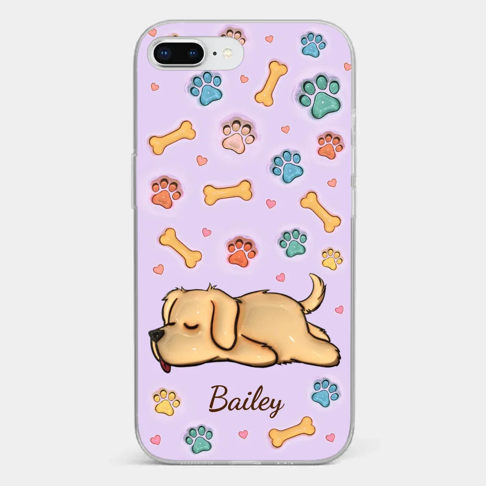 My Pets Are My Happy Place - Dog & Cat Personalized Custom 3D Inflated Effect Printed Clear Phone Case - Gift For Pet Owners, Pet Lovers