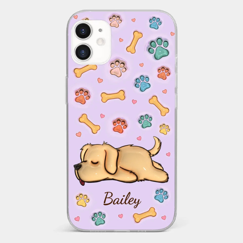 My Pets Are My Happy Place - Dog & Cat Personalized Custom 3D Inflated Effect Printed Clear Phone Case - Gift For Pet Owners, Pet Lovers