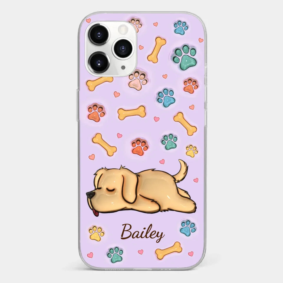 My Pets Are My Happy Place - Dog & Cat Personalized Custom 3D Inflated Effect Printed Clear Phone Case - Gift For Pet Owners, Pet Lovers