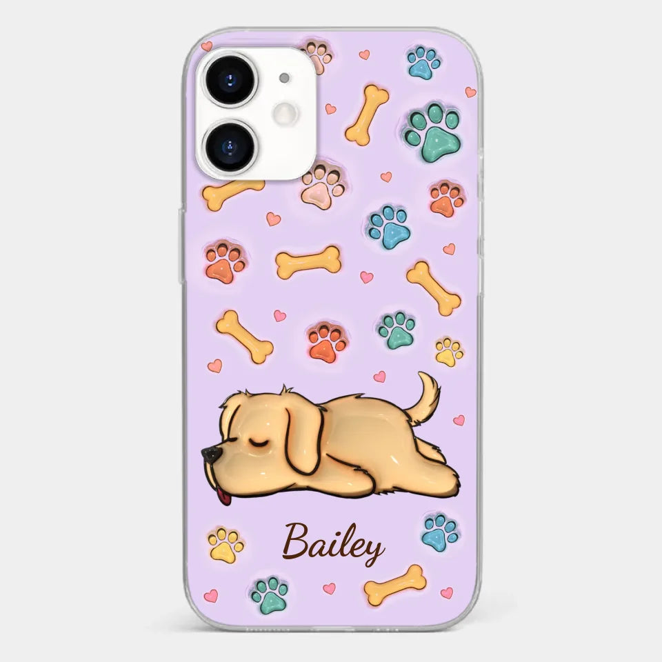 My Pets Are My Happy Place - Dog & Cat Personalized Custom 3D Inflated Effect Printed Clear Phone Case - Gift For Pet Owners, Pet Lovers