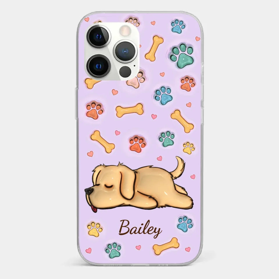 My Pets Are My Happy Place - Dog & Cat Personalized Custom 3D Inflated Effect Printed Clear Phone Case - Gift For Pet Owners, Pet Lovers