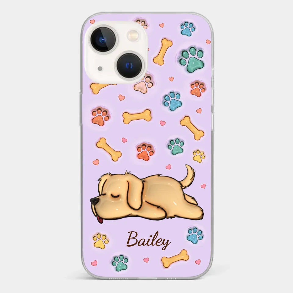 My Pets Are My Happy Place - Dog & Cat Personalized Custom 3D Inflated Effect Printed Clear Phone Case - Gift For Pet Owners, Pet Lovers