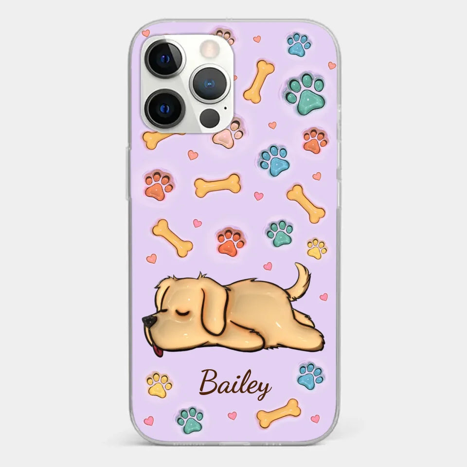 My Pets Are My Happy Place - Dog & Cat Personalized Custom 3D Inflated Effect Printed Clear Phone Case - Gift For Pet Owners, Pet Lovers