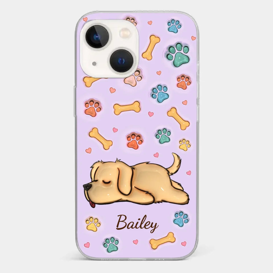My Pets Are My Happy Place - Dog & Cat Personalized Custom 3D Inflated Effect Printed Clear Phone Case - Gift For Pet Owners, Pet Lovers
