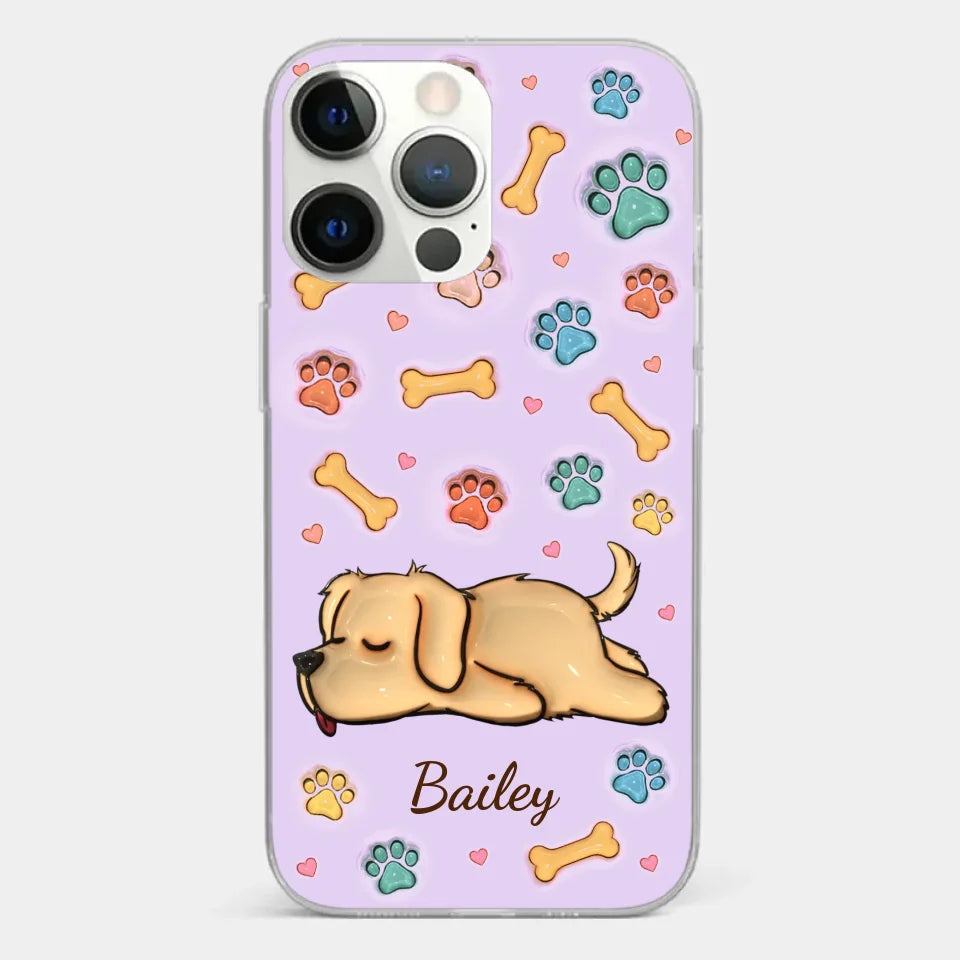 My Pets Are My Happy Place - Dog & Cat Personalized Custom 3D Inflated Effect Printed Clear Phone Case - Gift For Pet Owners, Pet Lovers