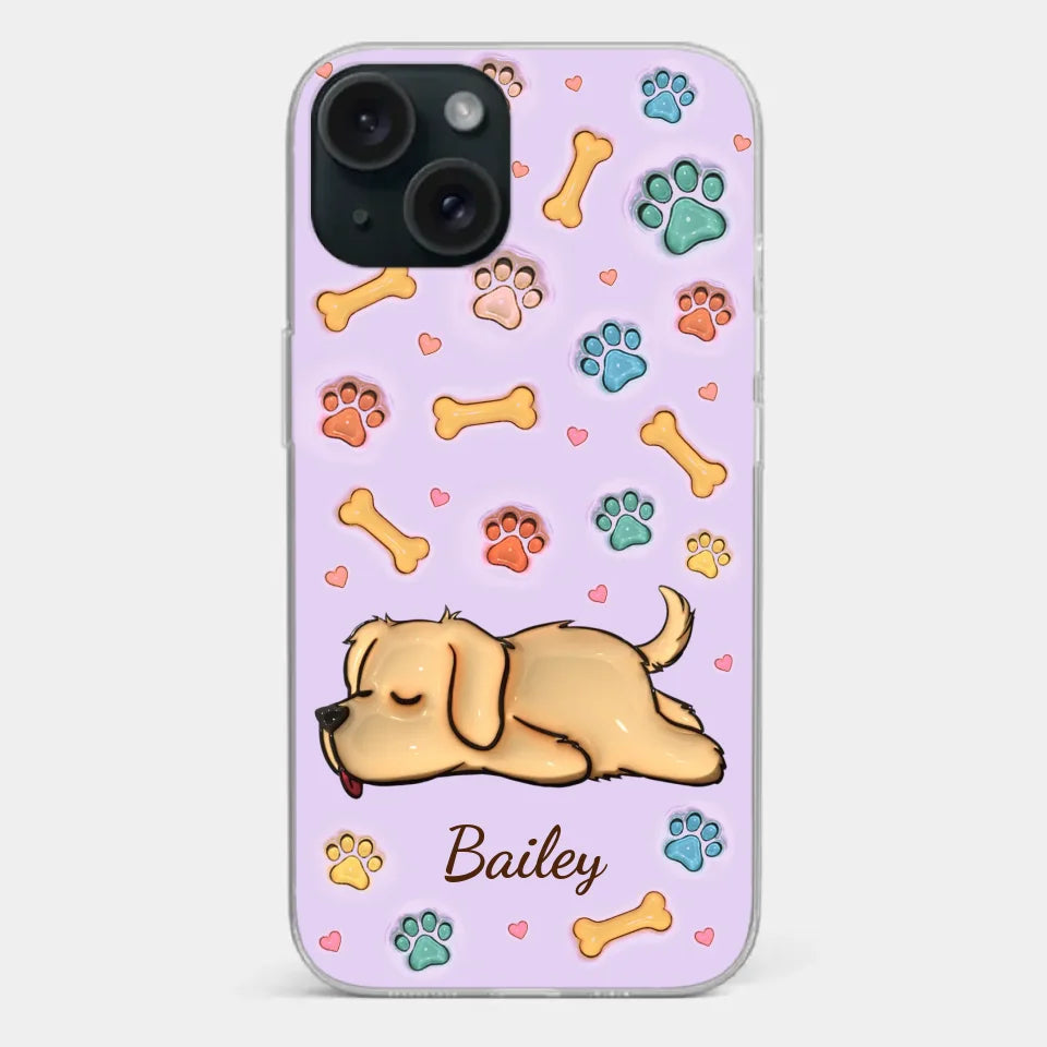 My Pets Are My Happy Place - Dog & Cat Personalized Custom 3D Inflated Effect Printed Clear Phone Case - Gift For Pet Owners, Pet Lovers