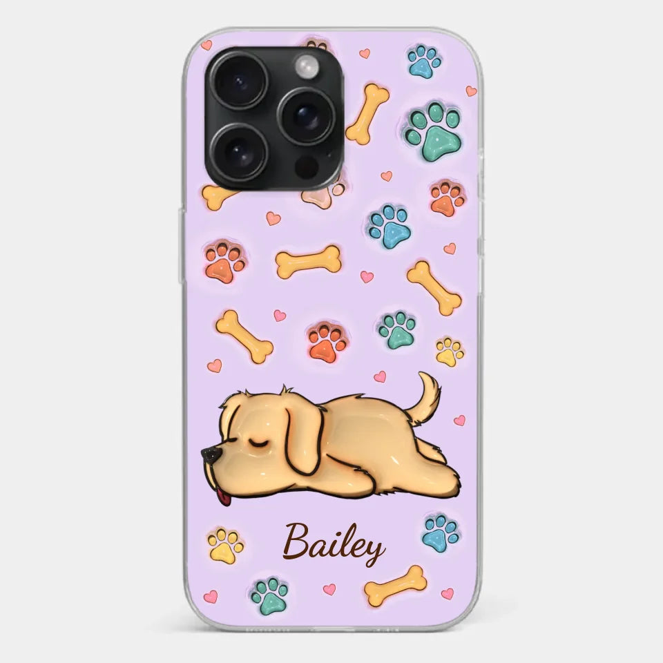 My Pets Are My Happy Place - Dog & Cat Personalized Custom 3D Inflated Effect Printed Clear Phone Case - Gift For Pet Owners, Pet Lovers