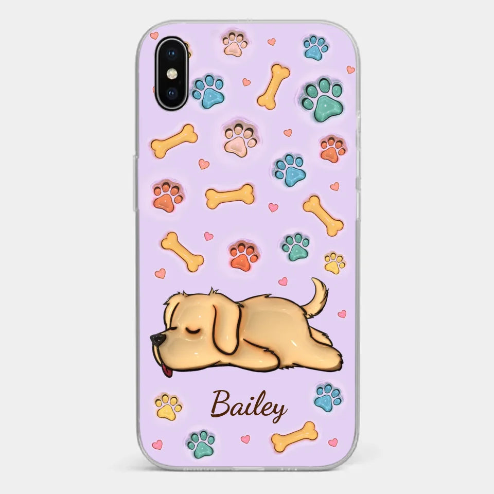 My Pets Are My Happy Place - Dog & Cat Personalized Custom 3D Inflated Effect Printed Clear Phone Case - Gift For Pet Owners, Pet Lovers