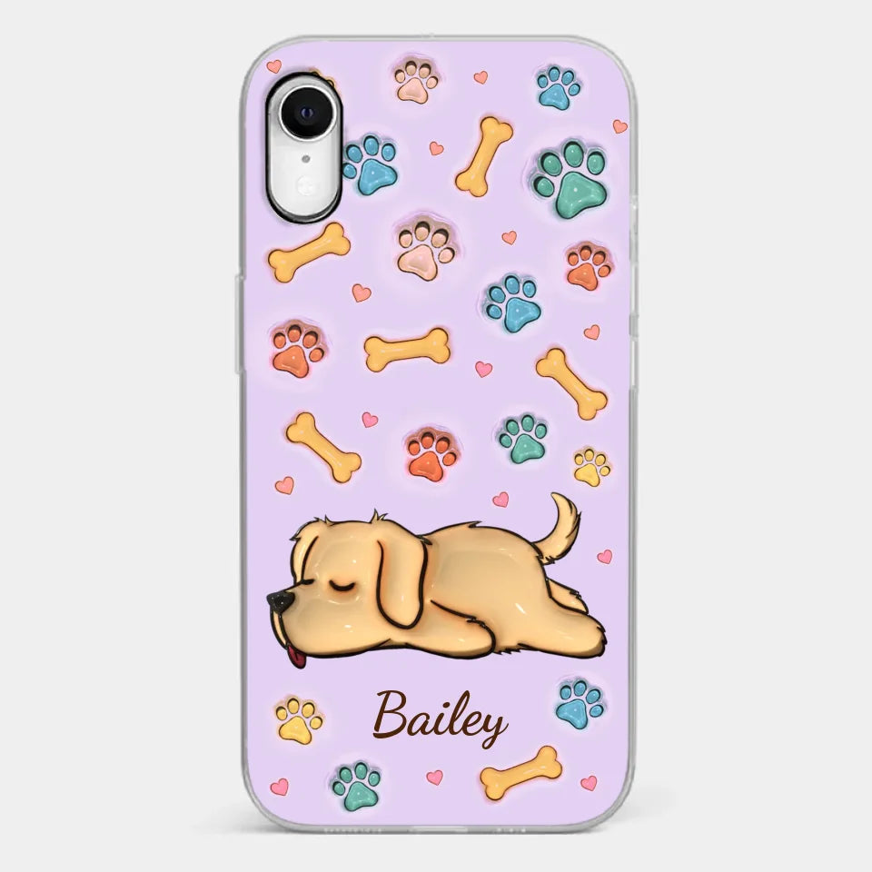 My Pets Are My Happy Place - Dog & Cat Personalized Custom 3D Inflated Effect Printed Clear Phone Case - Gift For Pet Owners, Pet Lovers