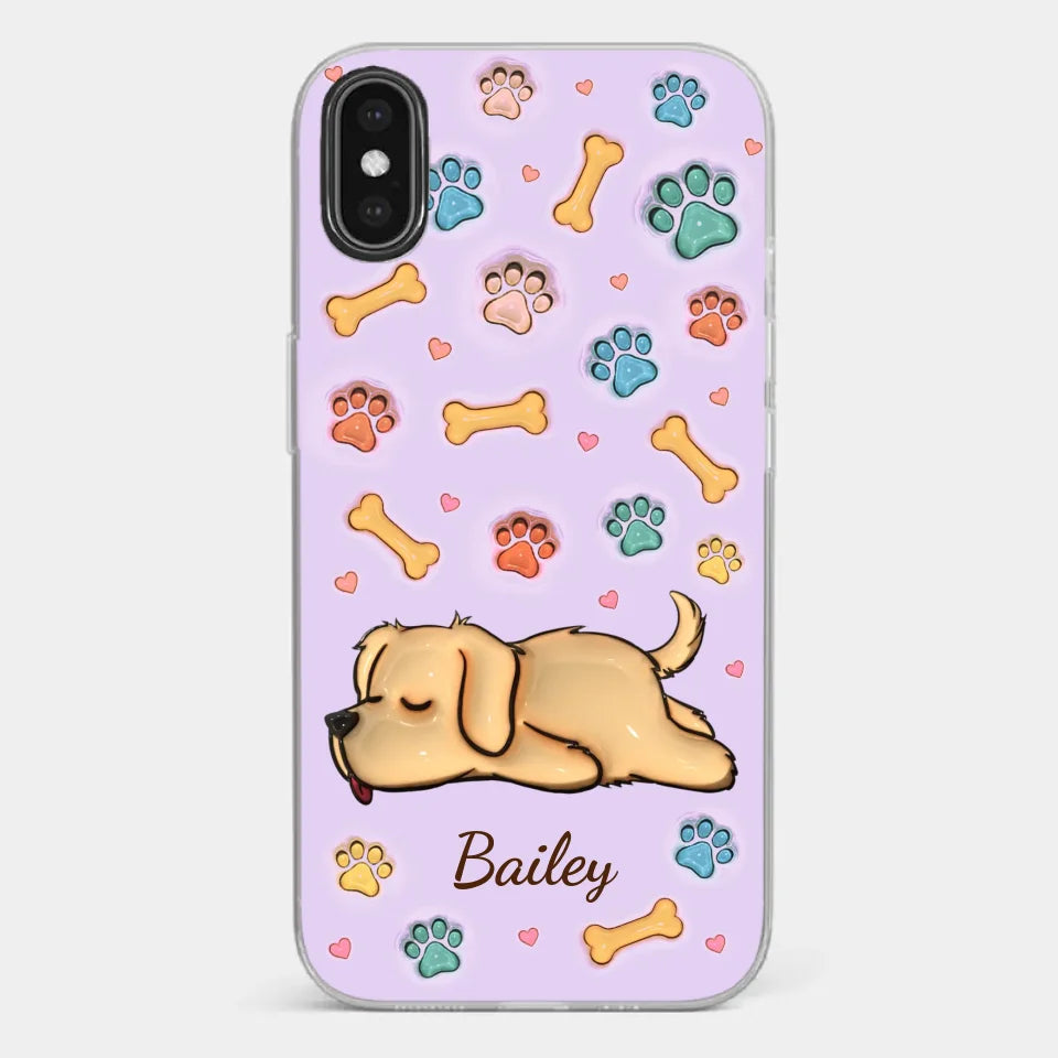 My Pets Are My Happy Place - Dog & Cat Personalized Custom 3D Inflated Effect Printed Clear Phone Case - Gift For Pet Owners, Pet Lovers