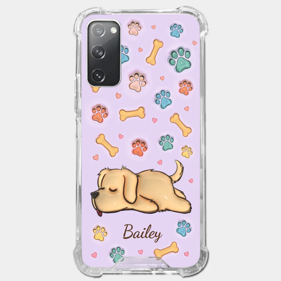My Pets Are My Happy Place - Dog & Cat Personalized Custom 3D Inflated Effect Printed Clear Phone Case - Gift For Pet Owners, Pet Lovers