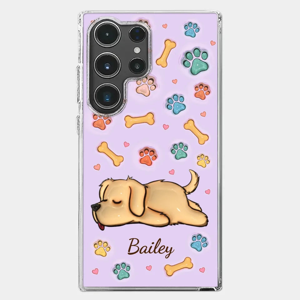 My Pets Are My Happy Place - Dog & Cat Personalized Custom 3D Inflated Effect Printed Clear Phone Case - Gift For Pet Owners, Pet Lovers