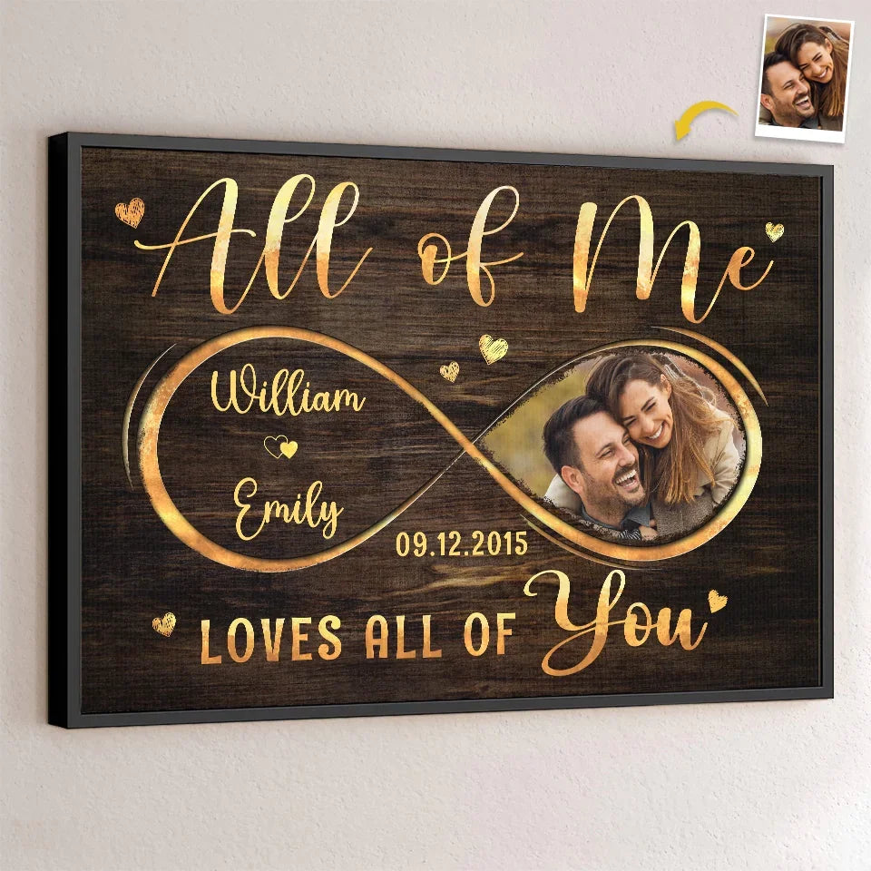 Custom Photo All Of Me Loves All Of You - Couple Personalized Custom Horizontal Poster - Gift For Husband Wife, Anniversary