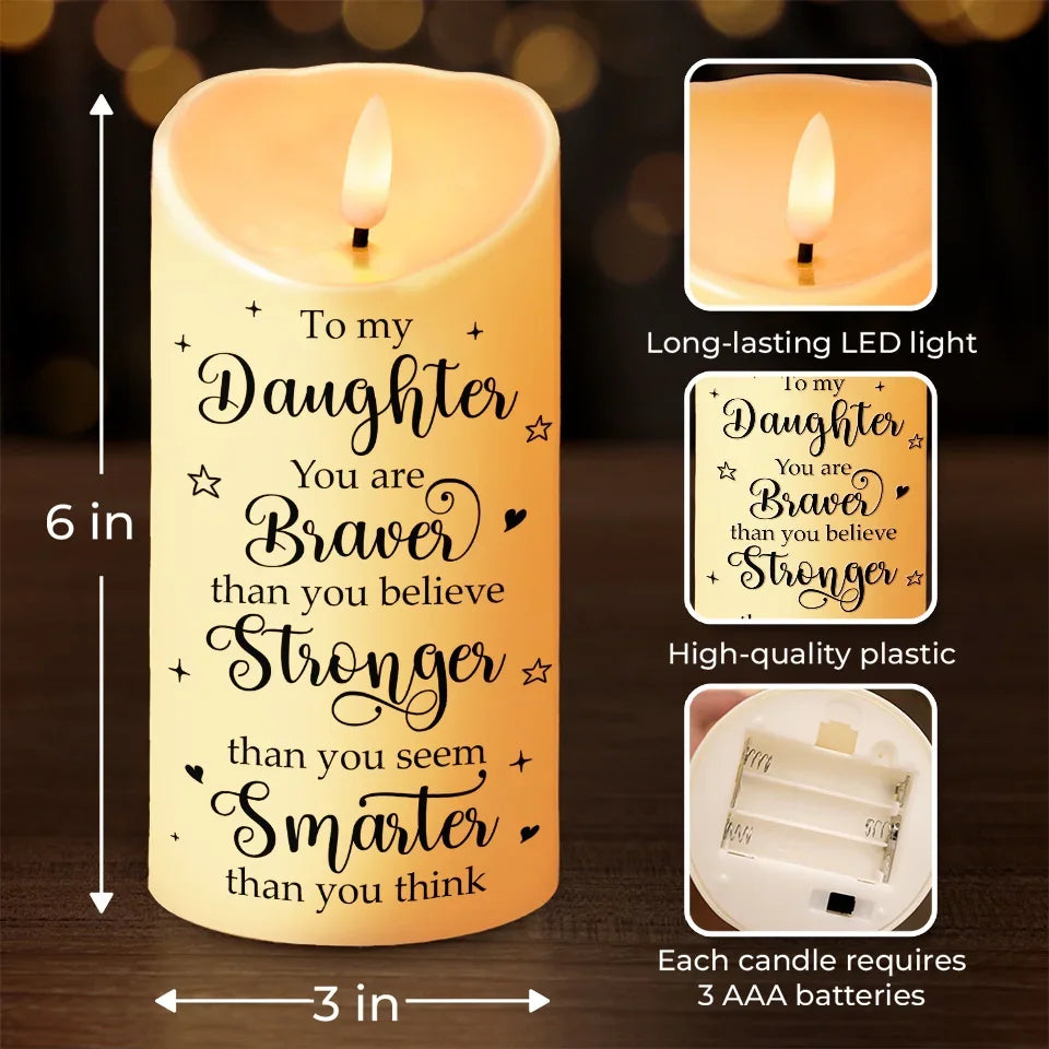 Forever Grateful, Forever Loving You, Mom - Family Personalized Custom LED Candle - Gift For Mom, Daughter