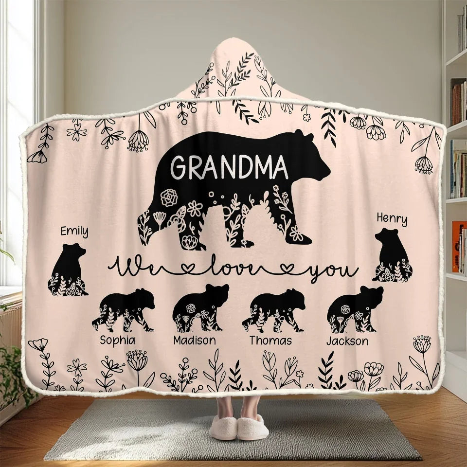Love Grows Best In Family Gardens - Family Personalized Custom Snuggle Blanket, Hoodie Blanket - Gift For Mom, Grandma