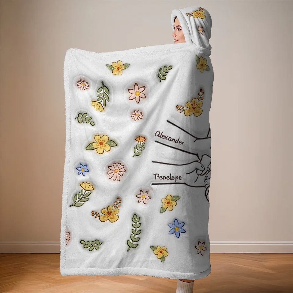 Love Makes A Family Complete - Family Personalized Custom 3D Inflated Effect Printed Snuggle Blanket, Hoodie Blanket - Gift For Family Members