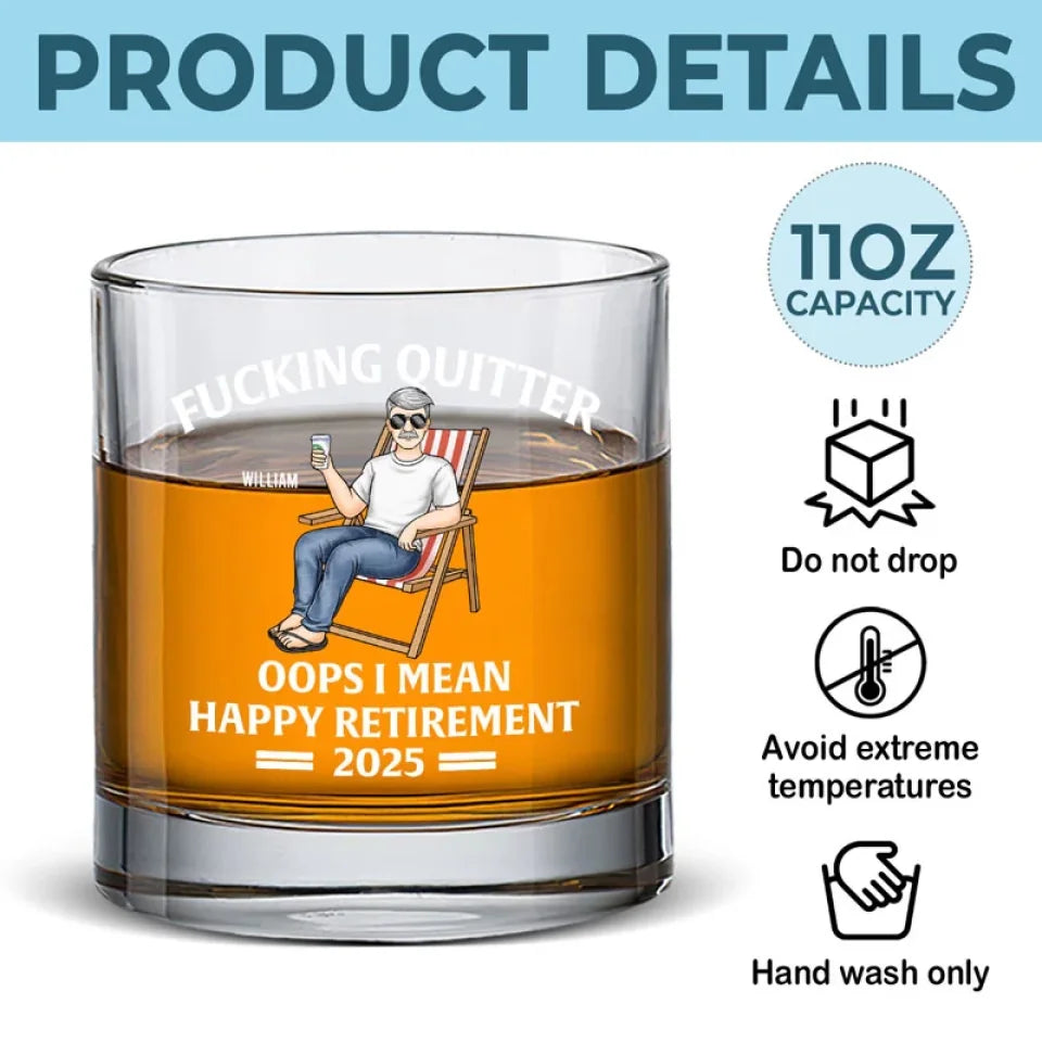 Relish The Freedom Of Waking Up Naturally - Personalized Custom Whiskey Glass - Appreciation, Retirement Gift For Coworkers, Work Friends, Colleagues