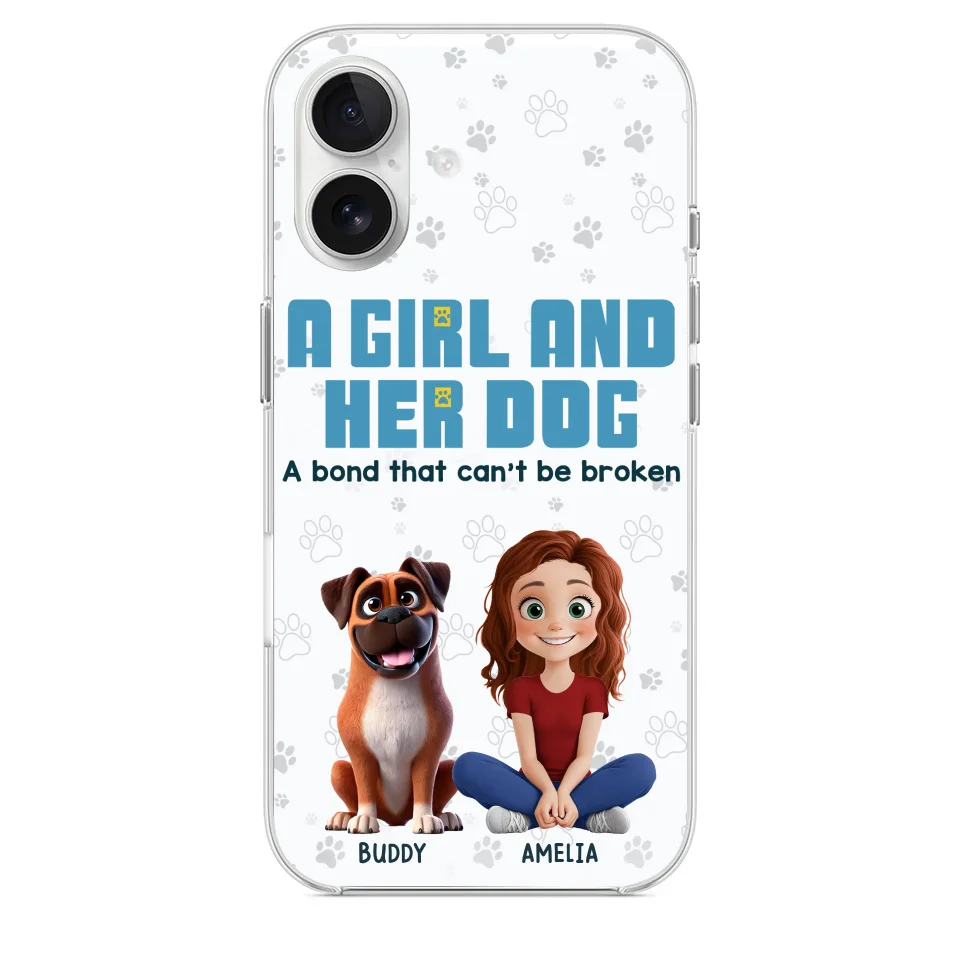A Girl And Her Dogs - Dog Personalized Custom Clear Phone Case - Gift For Pet Owners, Pet Lovers