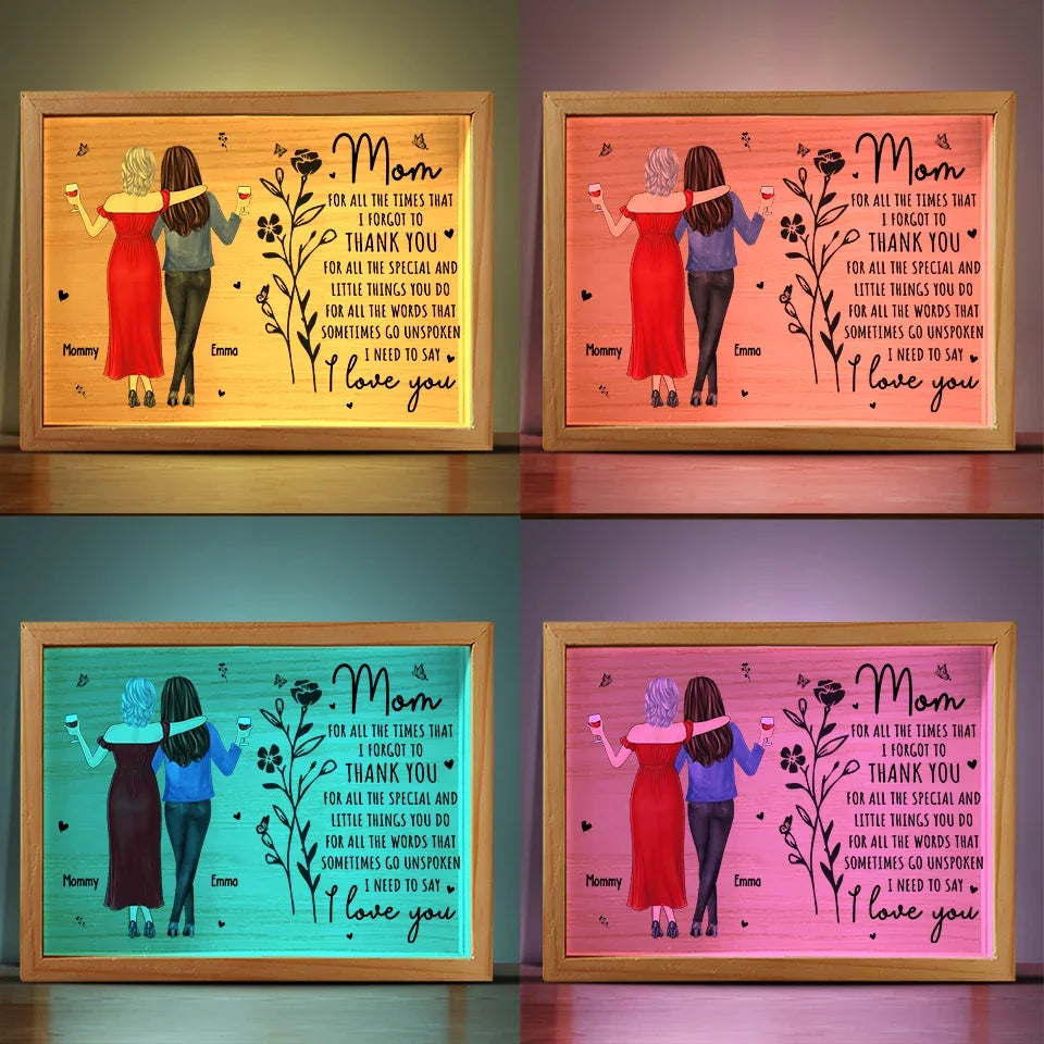 A Daughter Is Her Mother's Treasure - Family Personalized Custom Frame Light Box - Gift For Mom, Daughter