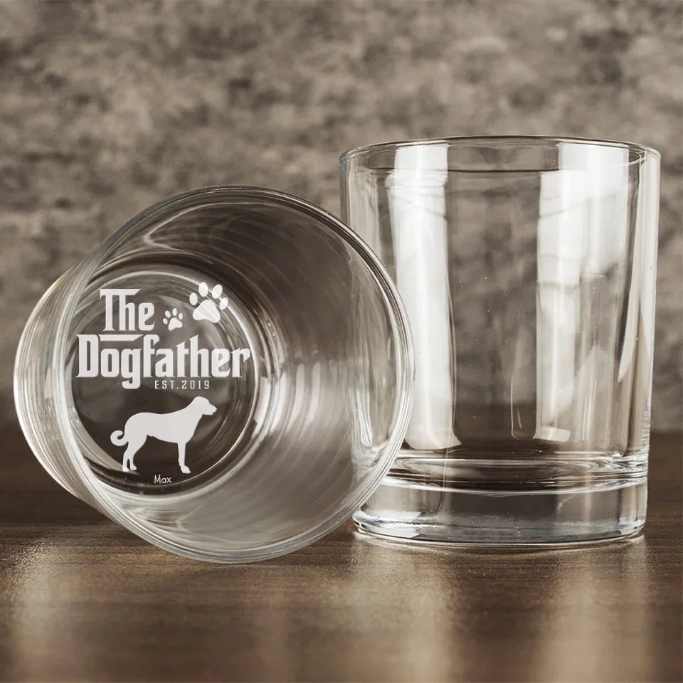 The Dogfather - Dog Personalized Custom Whiskey Glass - Gift For Pet Owners, Pet Lovers